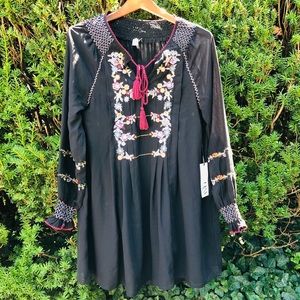 EMBROIDERED Black Beautiful Tunic Dress